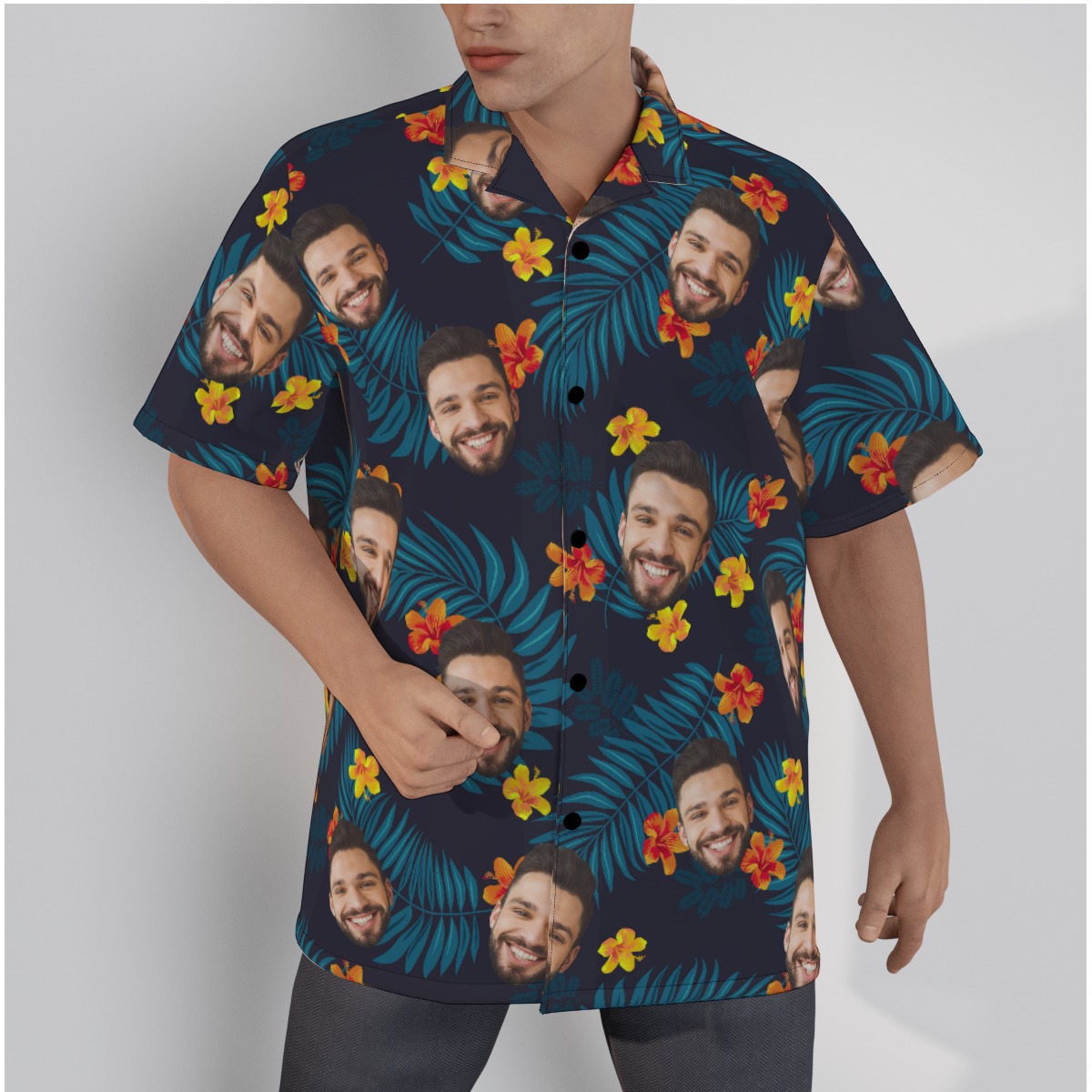 Tropical Multiple Custom Face Button Up Shirt - variant image 1