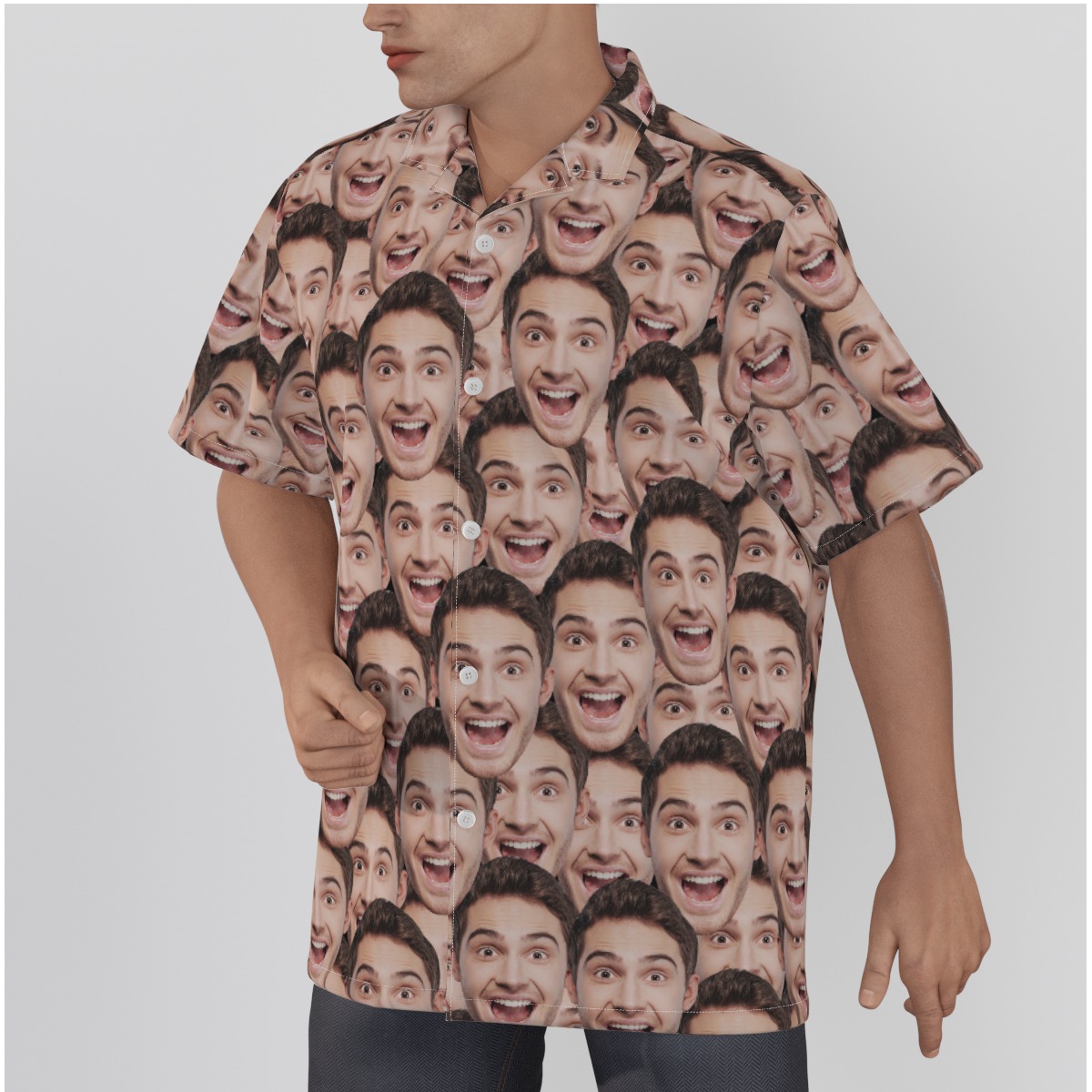 Funny Face Customize Hawaiian Shirt For Men
