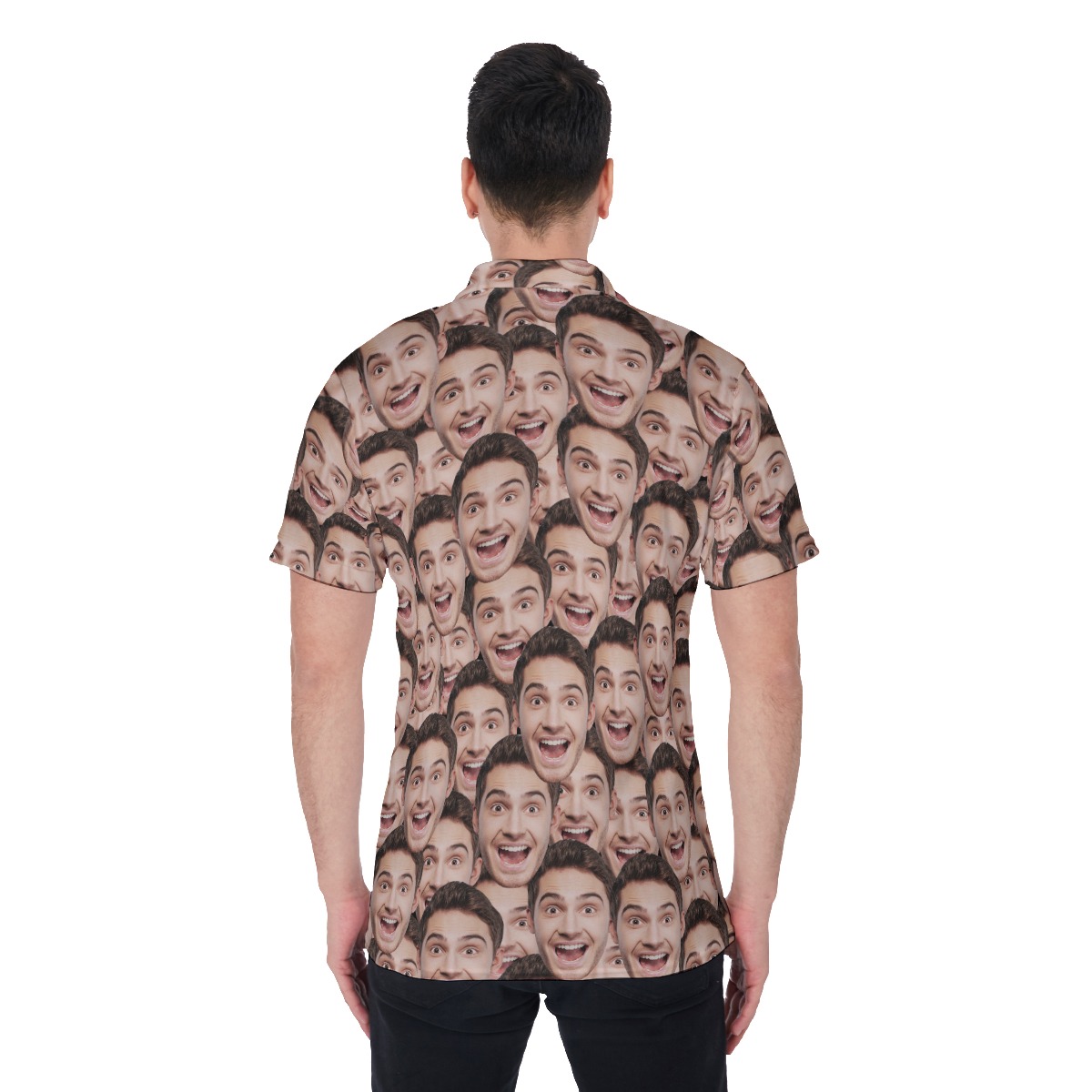 Custom Face Funny Polo Hawaiian Shirt For Men