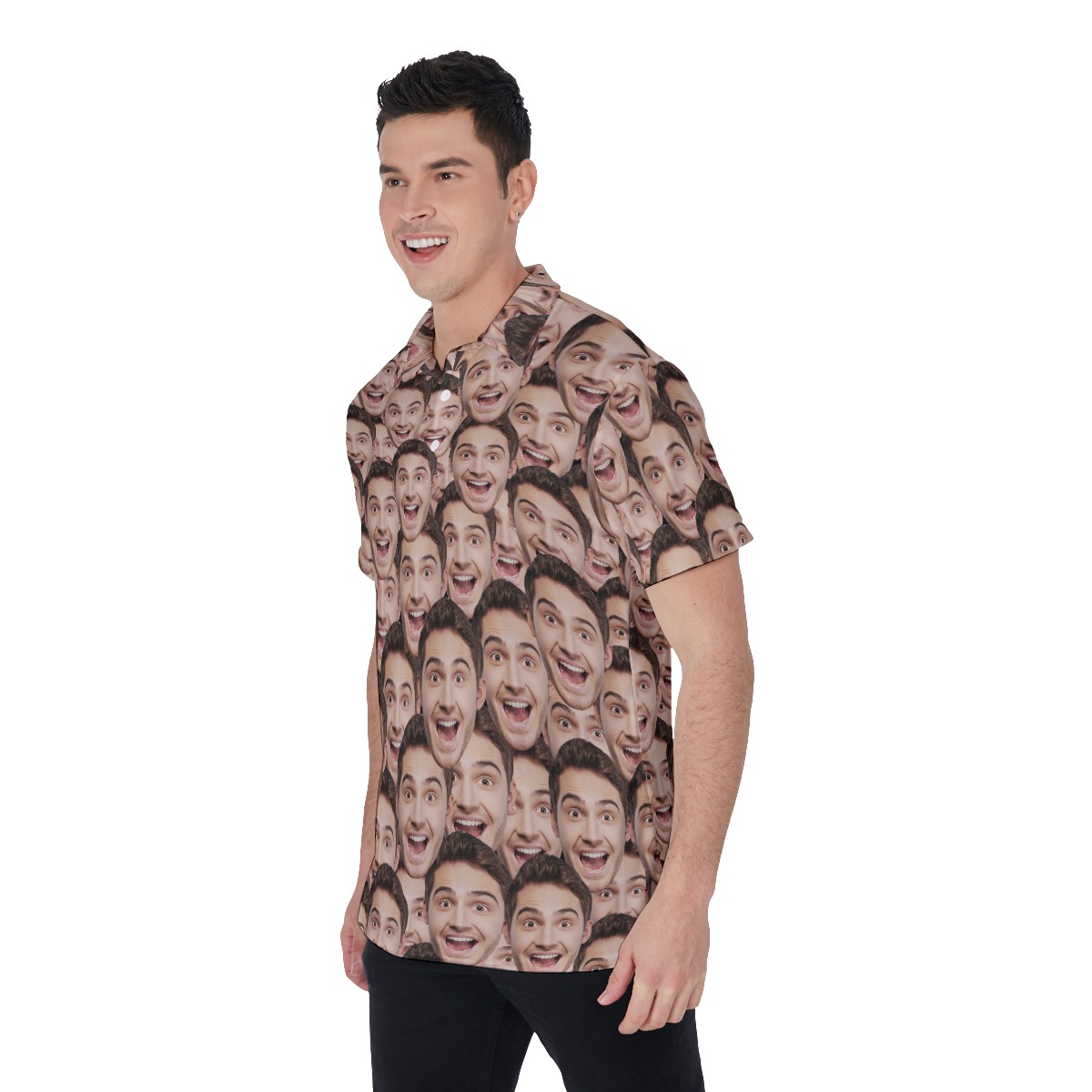 Custom Face Funny Polo Hawaiian Shirt For Men