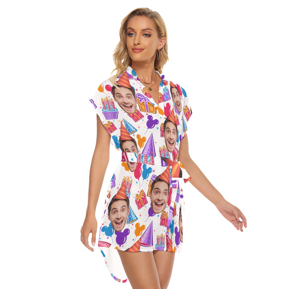 Women's Birthday Customize Hawaiian Dress With Belt