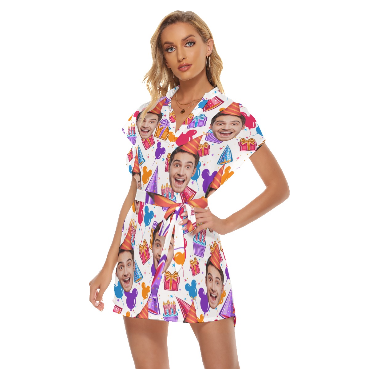 Women's Birthday Customize Hawaiian Dress With Belt