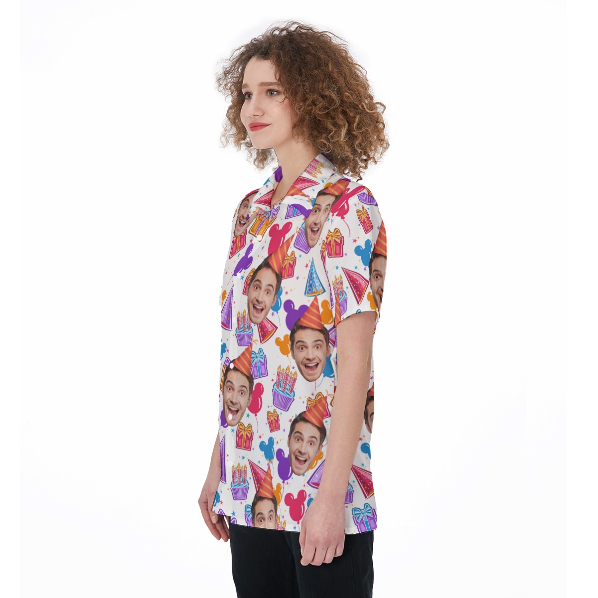 Birthday Party Custom Face Hawaiian Shirt For Women