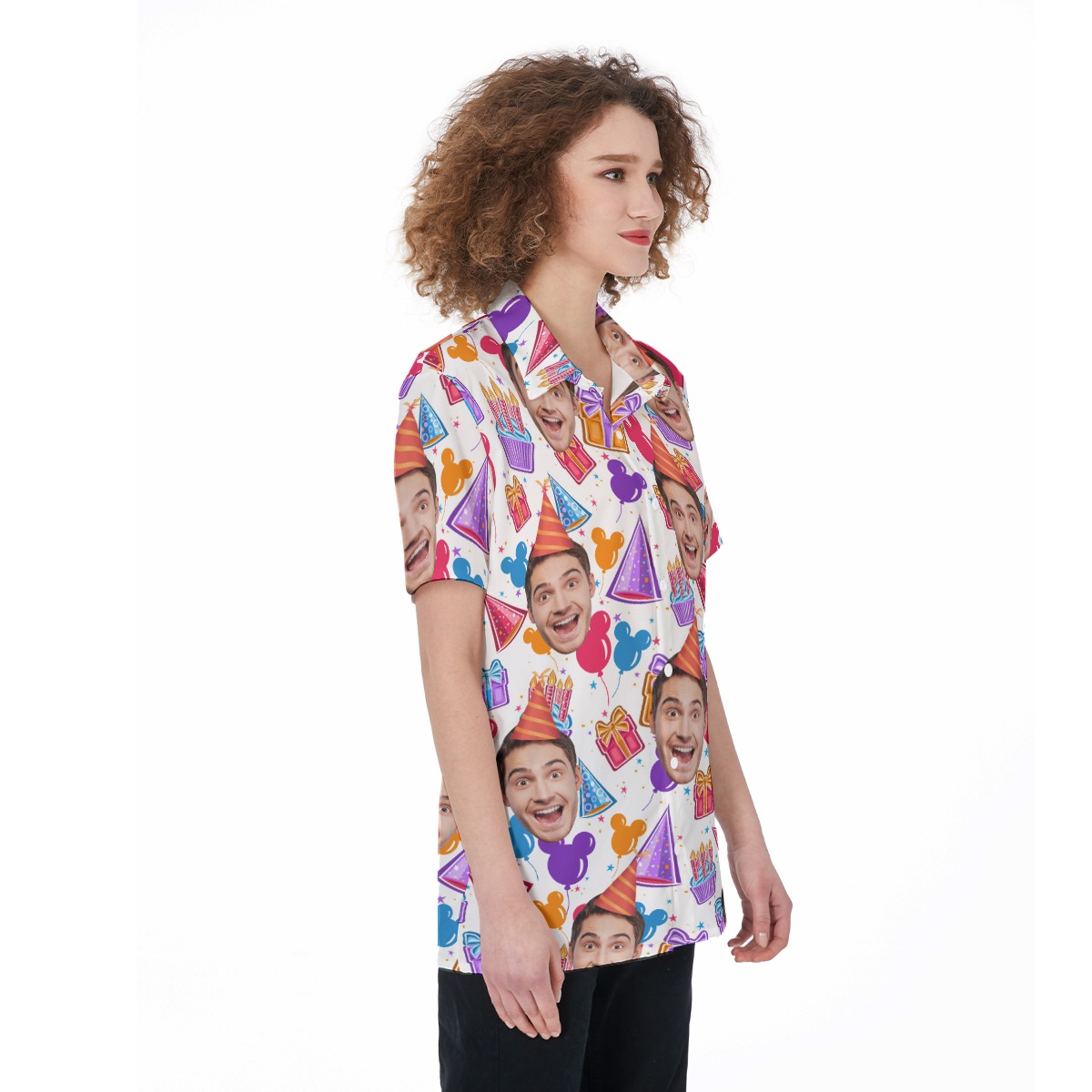 Birthday Party Custom Face Hawaiian Shirt For Women