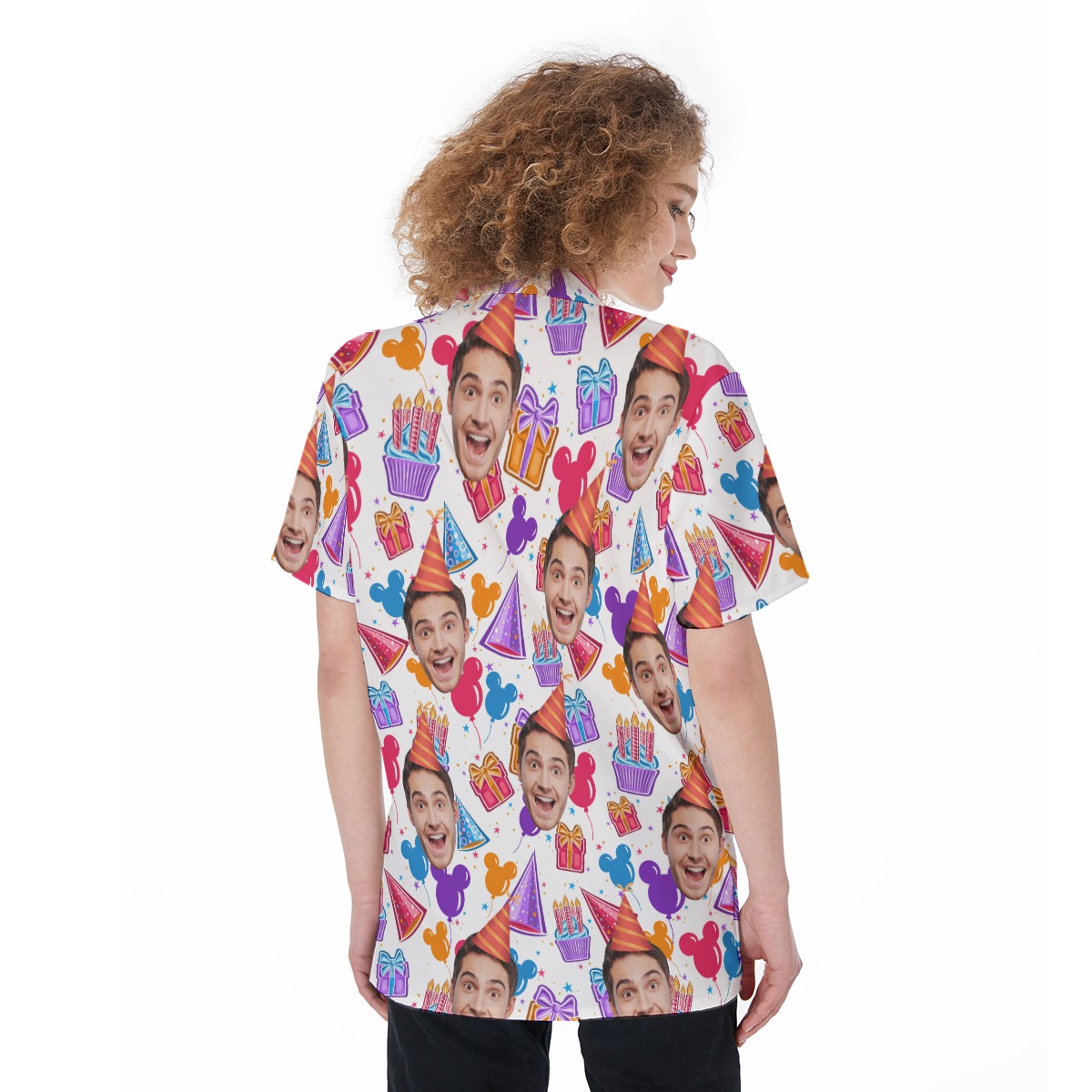 Birthday Party Custom Face Hawaiian Shirt For Women