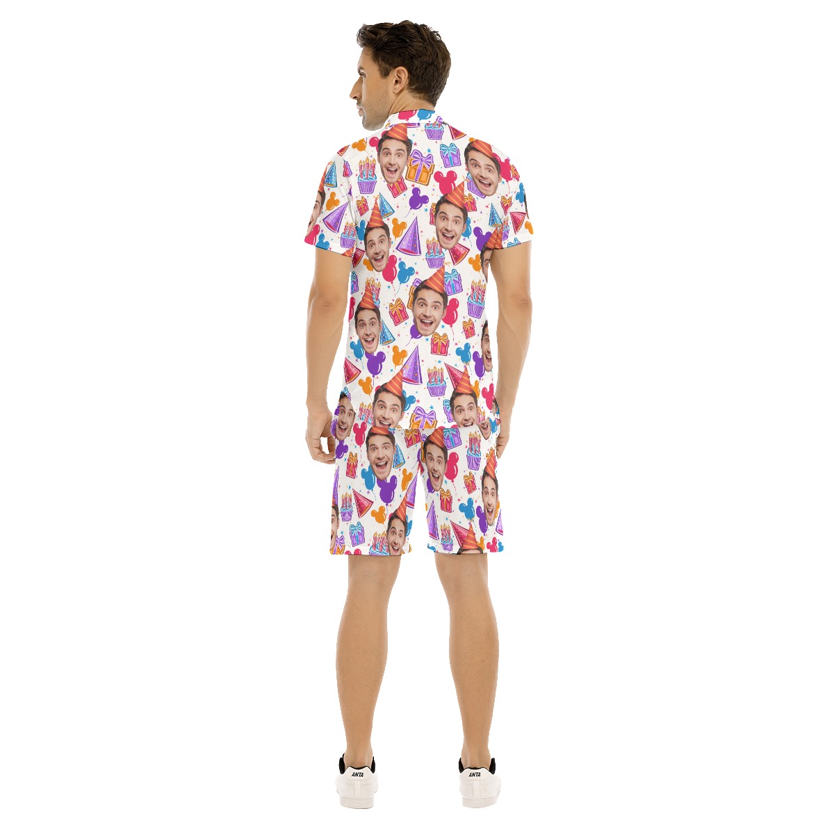 Men's Happy Birthday Custom Face Hawaiian Shirt Set