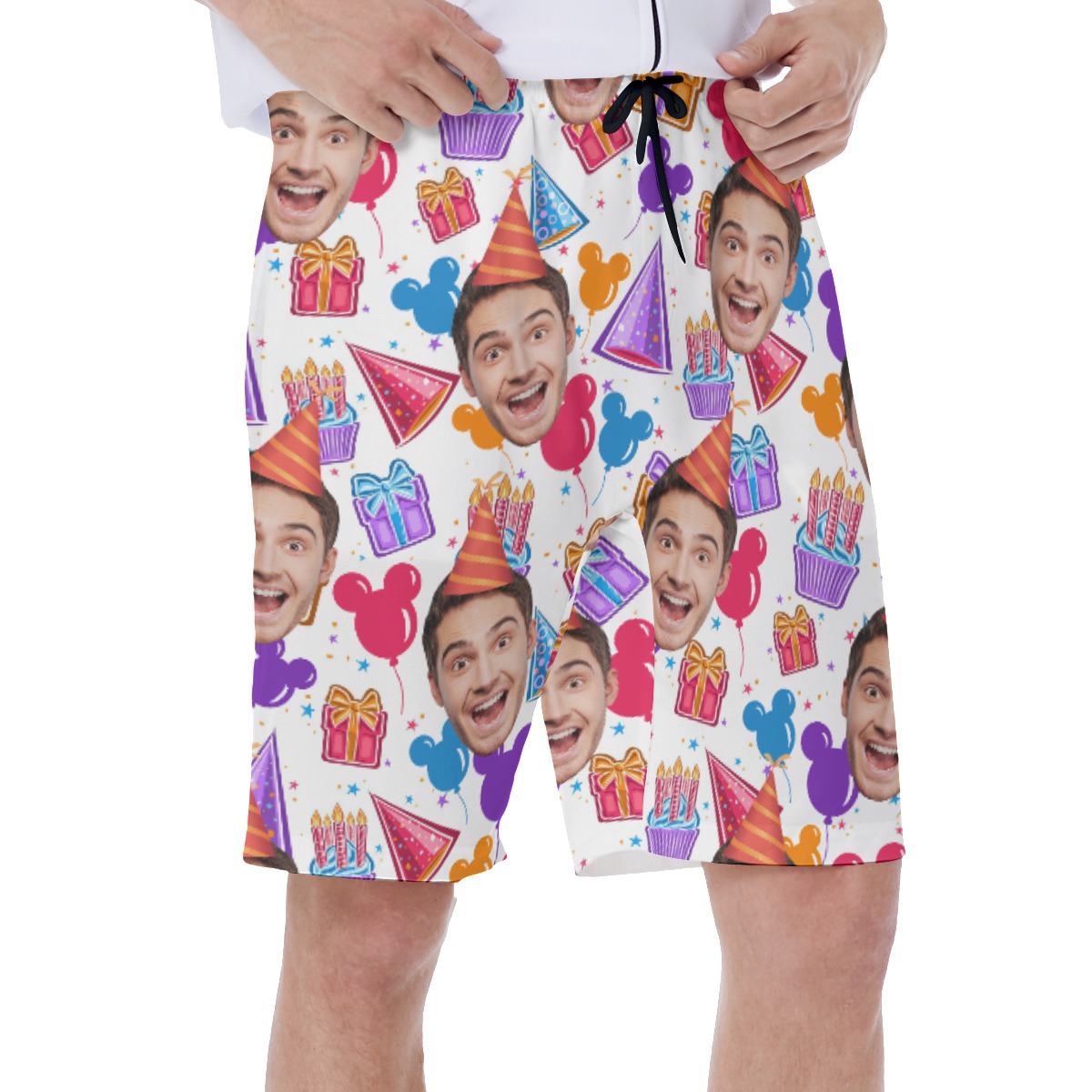 Face Custom Birthday Hawaiian Swim Trunks For Men