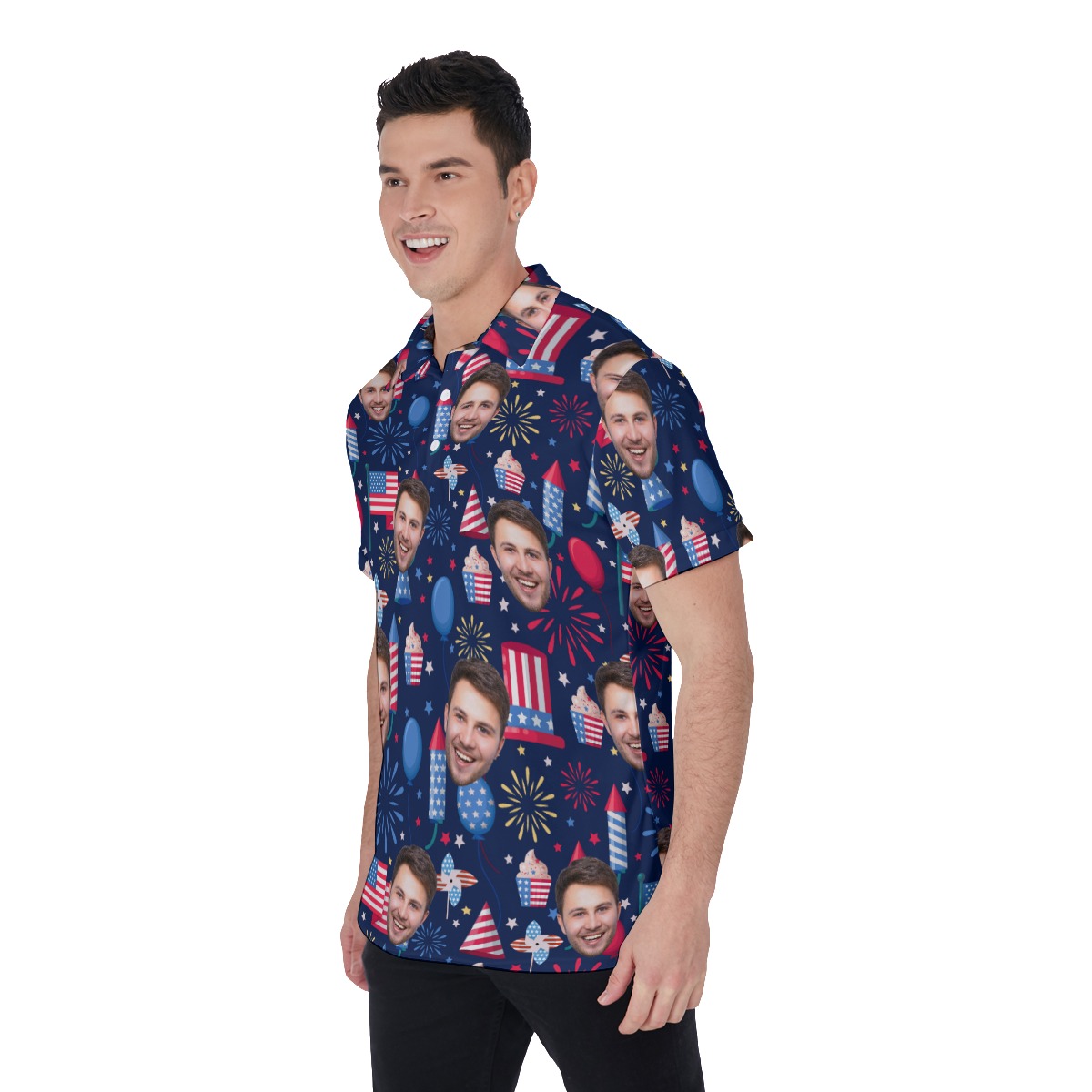 Patriotic Day Custom Face Men's Polo Shirt