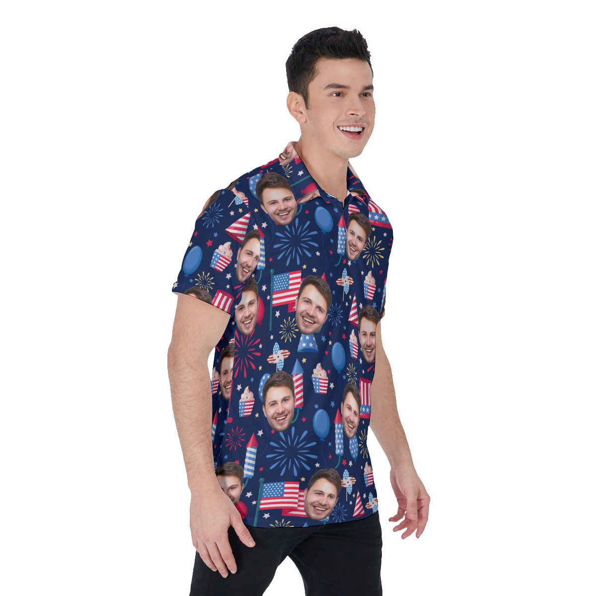 Patriotic Day Custom Face Men's Polo Shirt