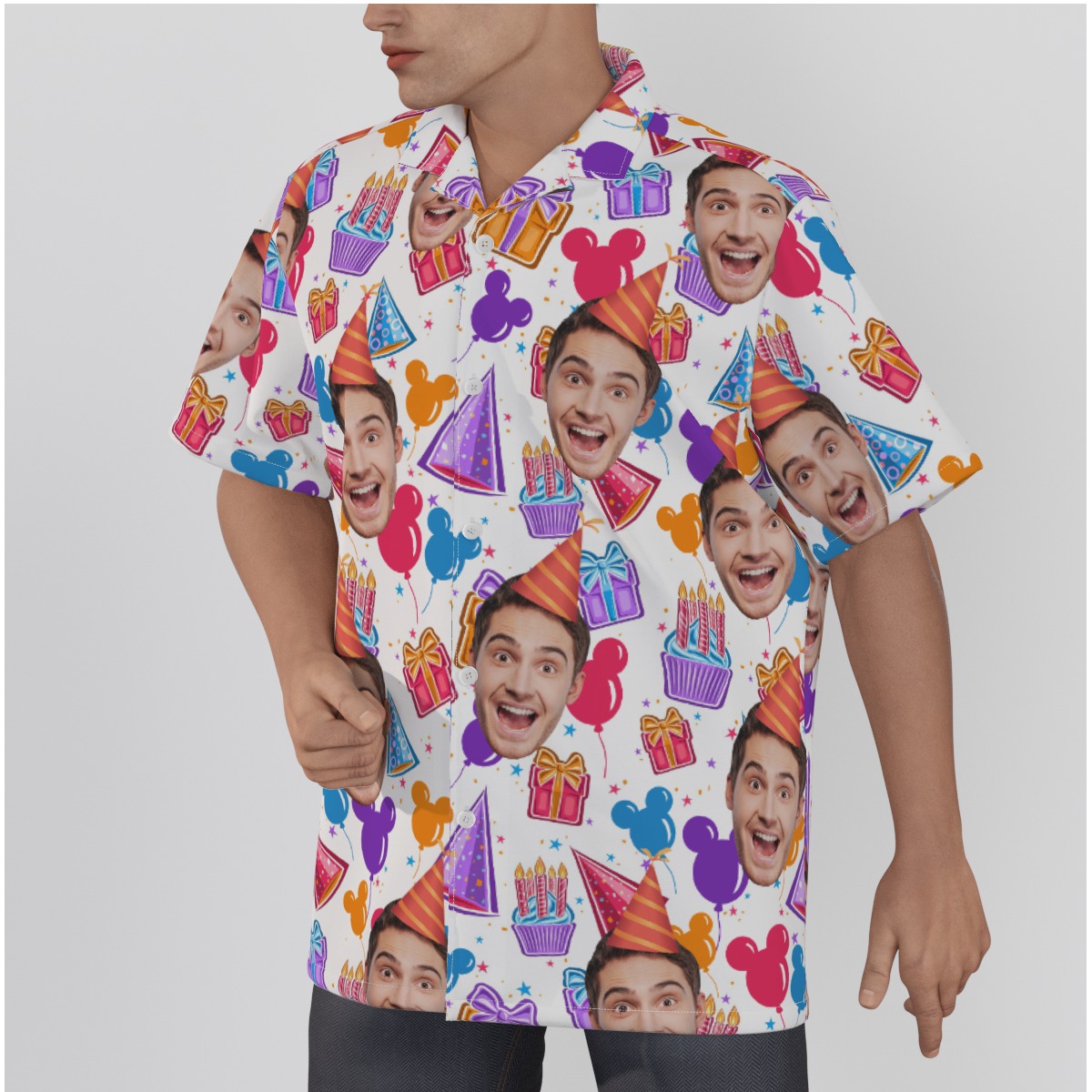 Happy Birthday Custom Face Hawaiian Shirt For Men