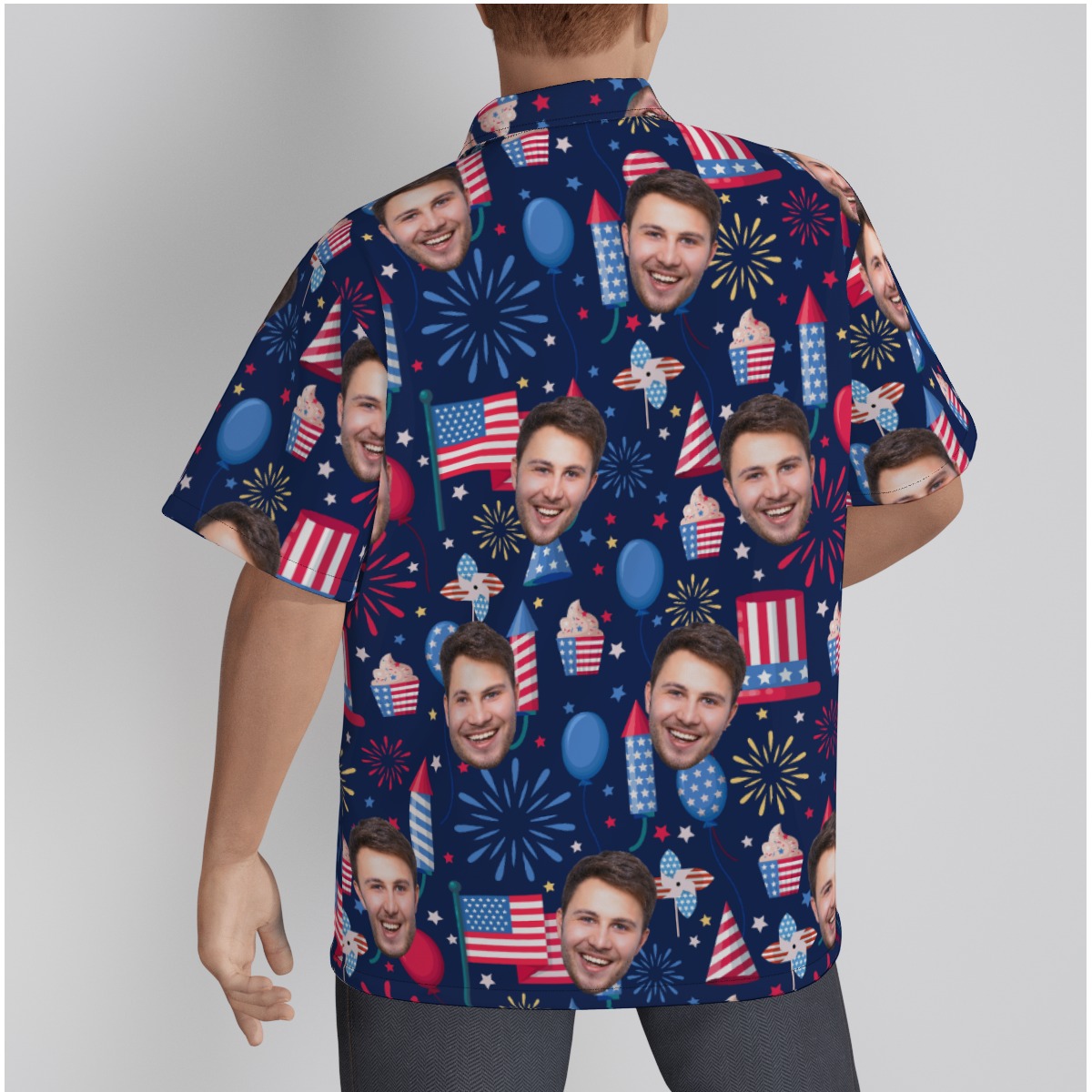 4th Of July Custom Face Hawaiian Shirt For Men