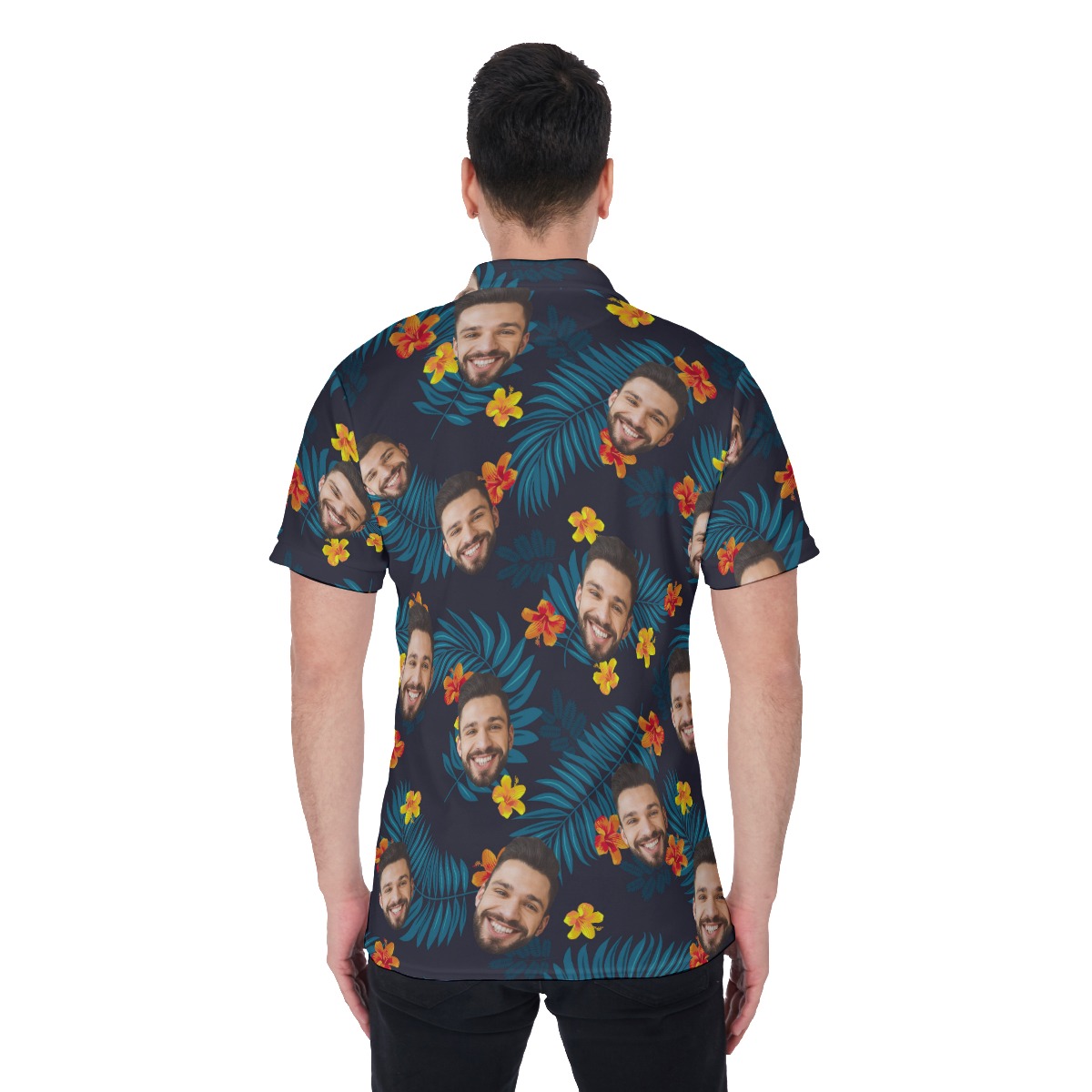 Tropical Multiple Custom Face Men's Polo Shirt