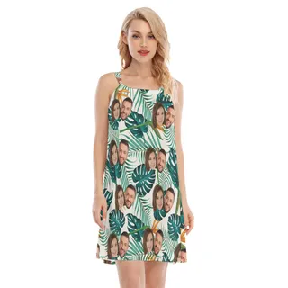 Cute Women's Cami Dress With Custom Couple Faces