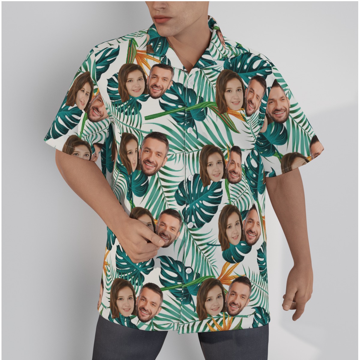 Cool Multi Custom Face Tropical Shirt - variant image 1