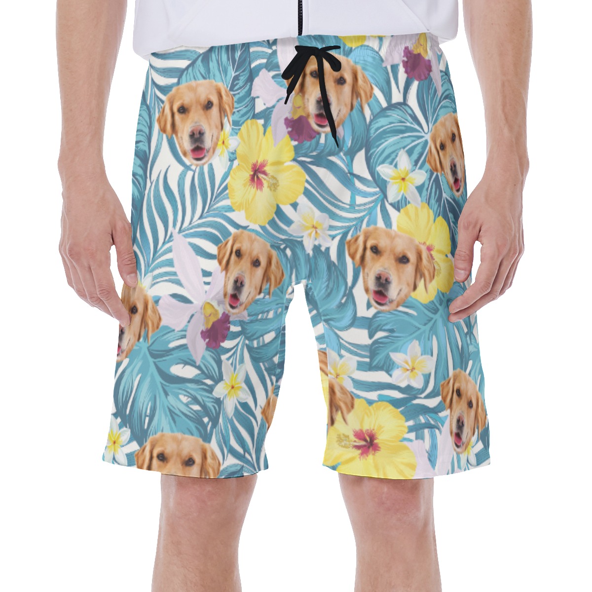 Men's Hawaiian Swim Trunks Custom Pet Face - variant image 1