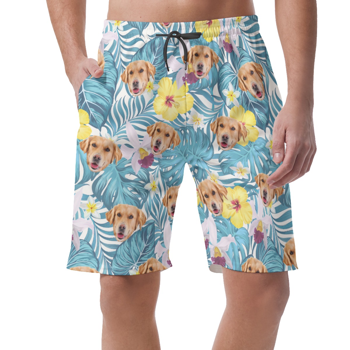 Custom Dog Face Men's Summer Shorts - variant image 1