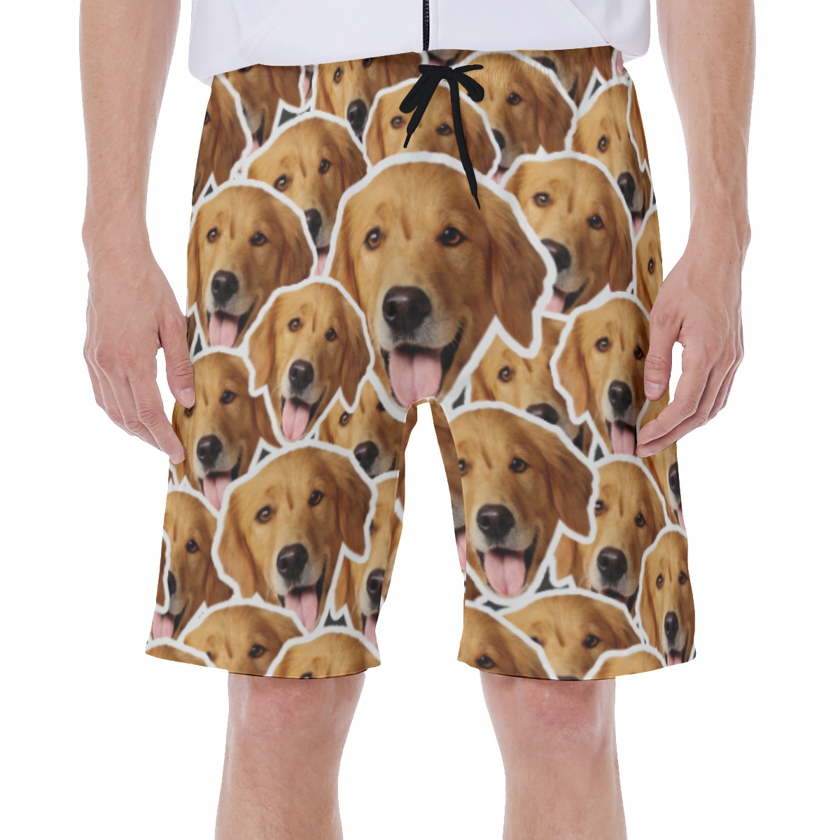 Funny Custom Hawaiian Swim Trunks With Dog Faces - variant image 1
