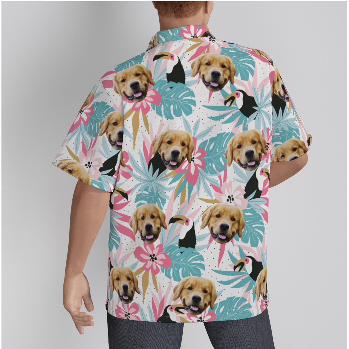 Tropical Toucans Custom Dog Face Hawaiian Shirt