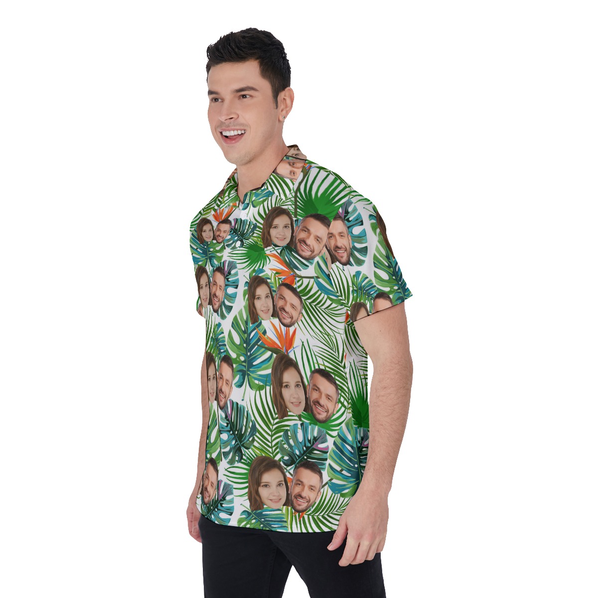 Tropical Leaf Custom 2 Face Men's Polo Shirt
