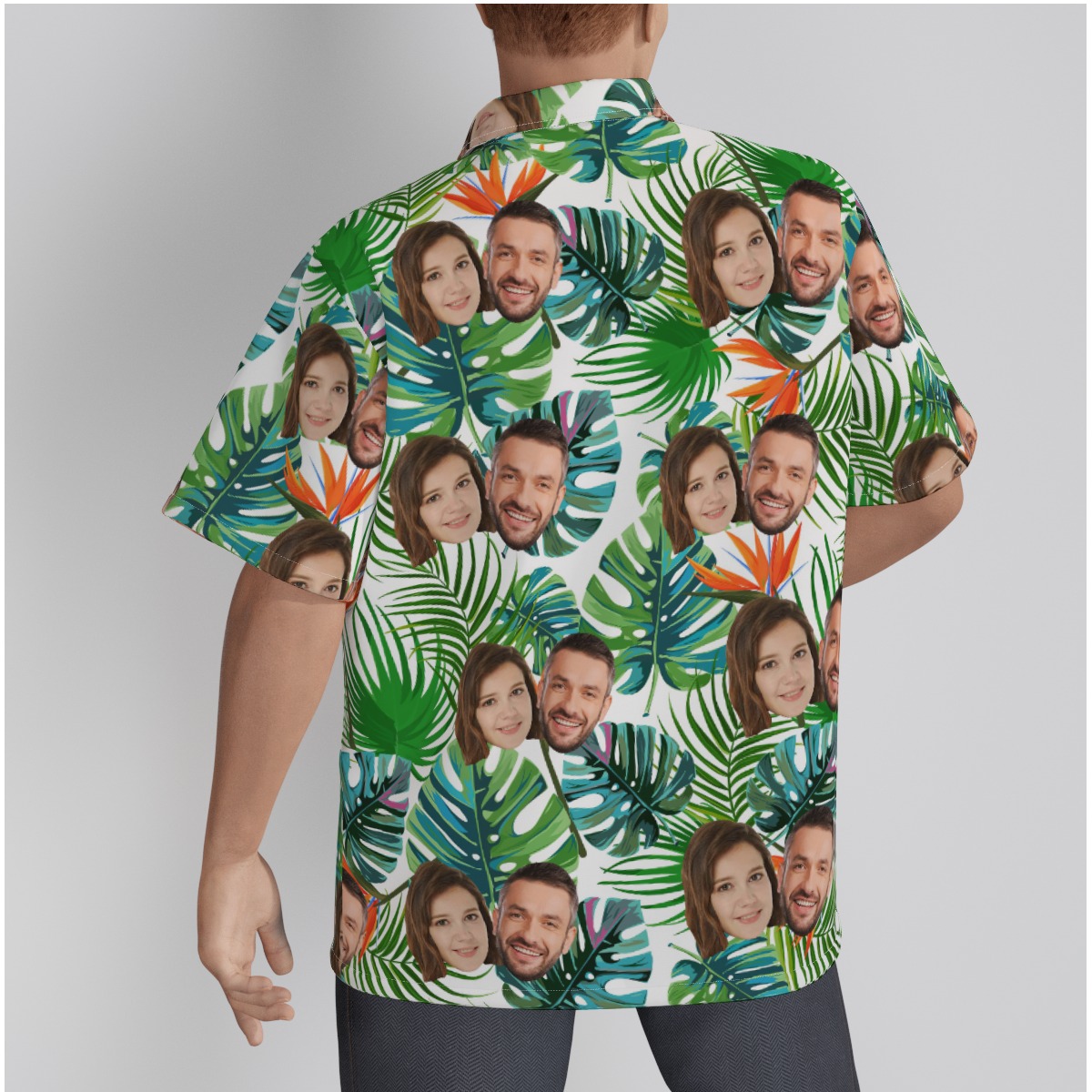 Custom 2 Faces Button Up Hawaiian Shirt For Couples