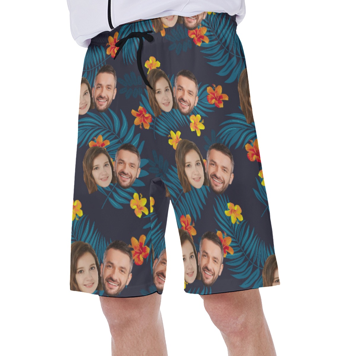 Cool 2 Faces Couple Men's Swim Trunks