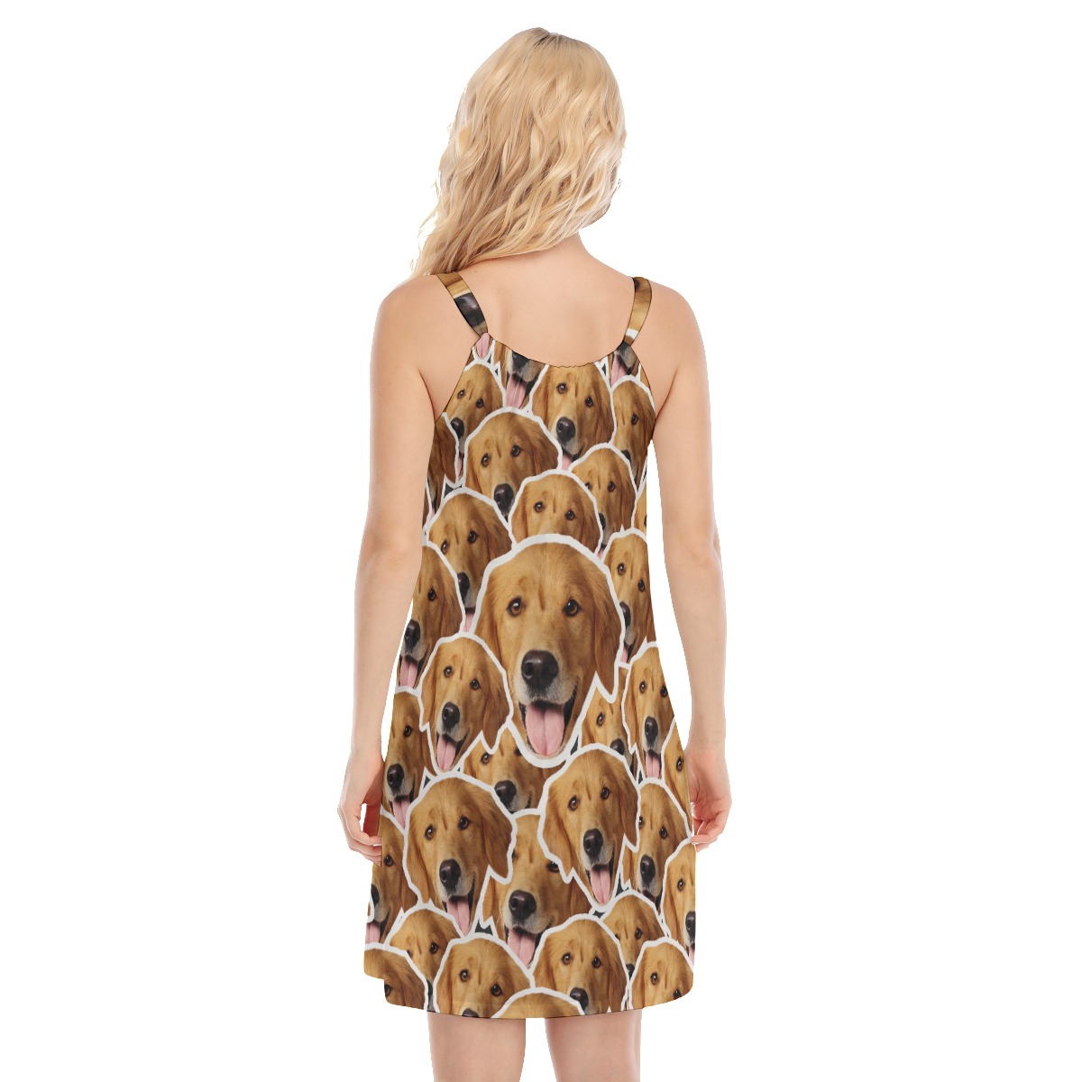 Personalized Hawaiian Cami Dress With Multiple Dog Faces