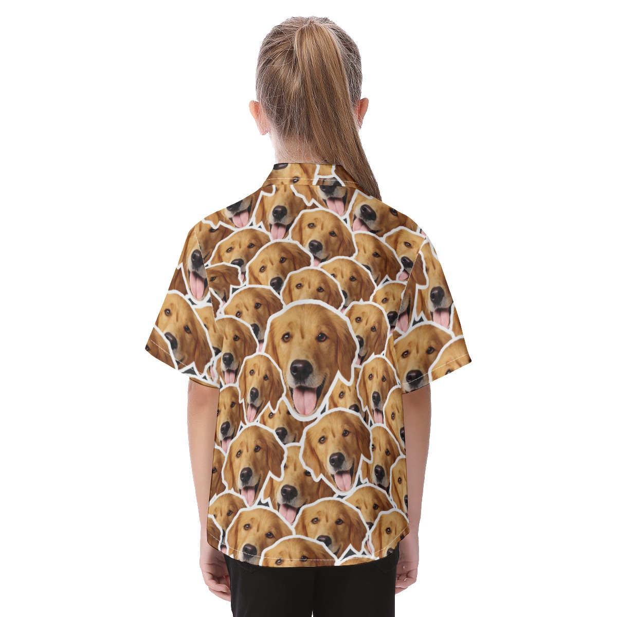 Custom Kid's Hawaiian Shirt With Multiple Dog Faces
