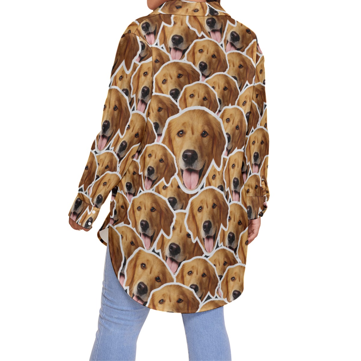 Unique Custom Dog Faces Women's Hawaiian Plus Size Shirt