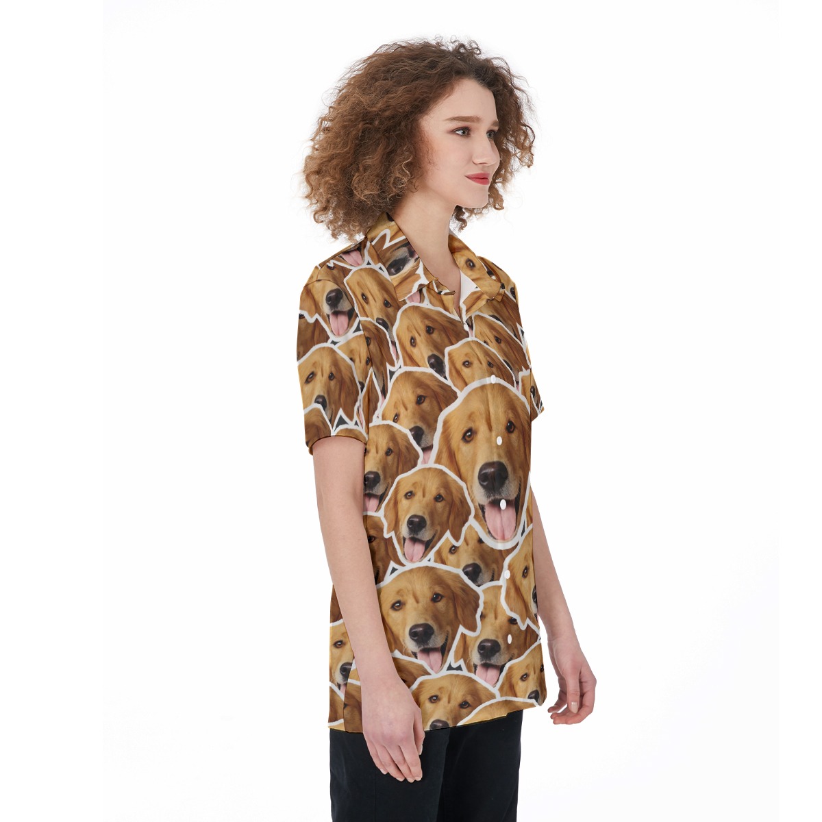 Unique Custom Women's Hawaiian Shirt With Multiple Dog Faces