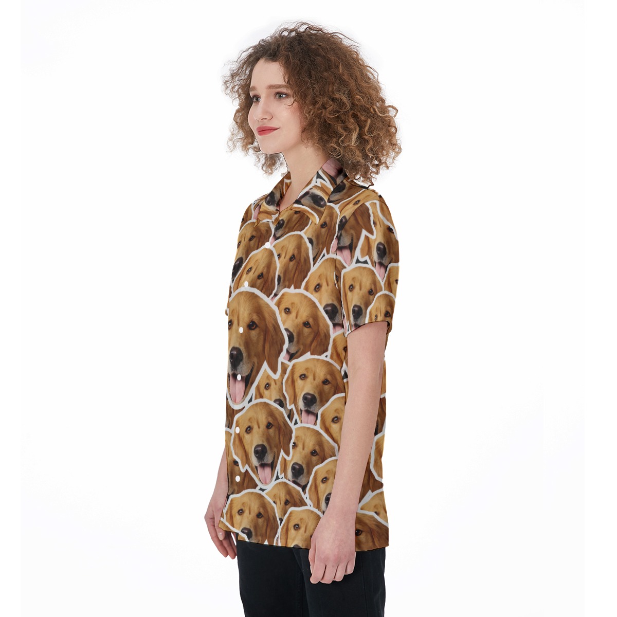Unique Custom Women's Hawaiian Shirt With Multiple Dog Faces