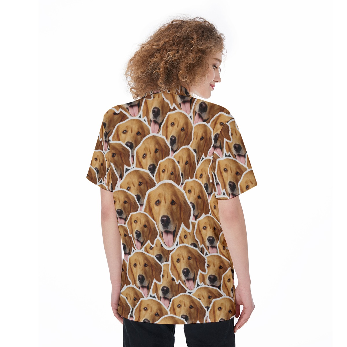 Unique Custom Women's Hawaiian Shirt With Multiple Dog Faces