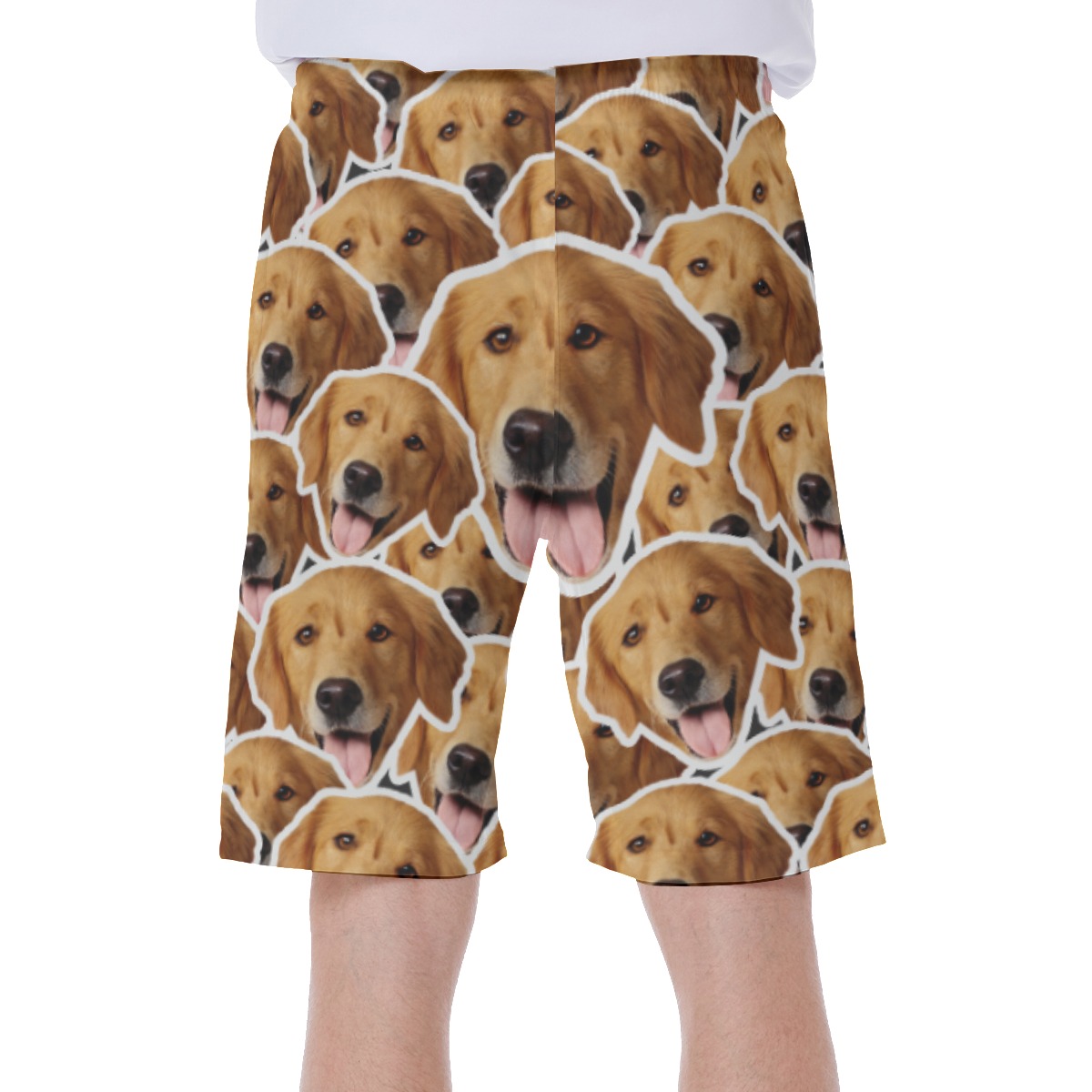 Funny Custom Hawaiian Swim Trunks With Dog Faces