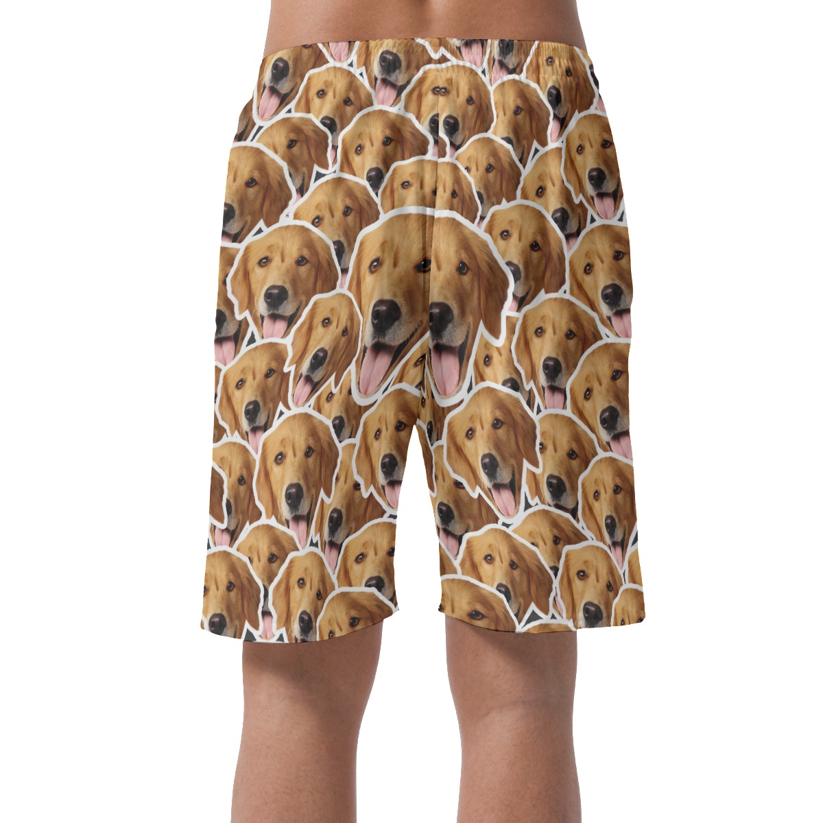 Funny Custom Multiple Dog Faces Hawaiian Beach Shorts For Men