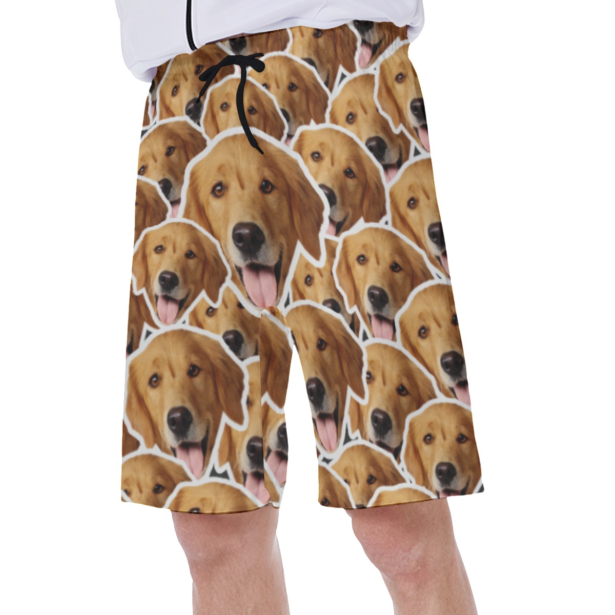 Funny Custom Hawaiian Swim Trunks With Dog Faces