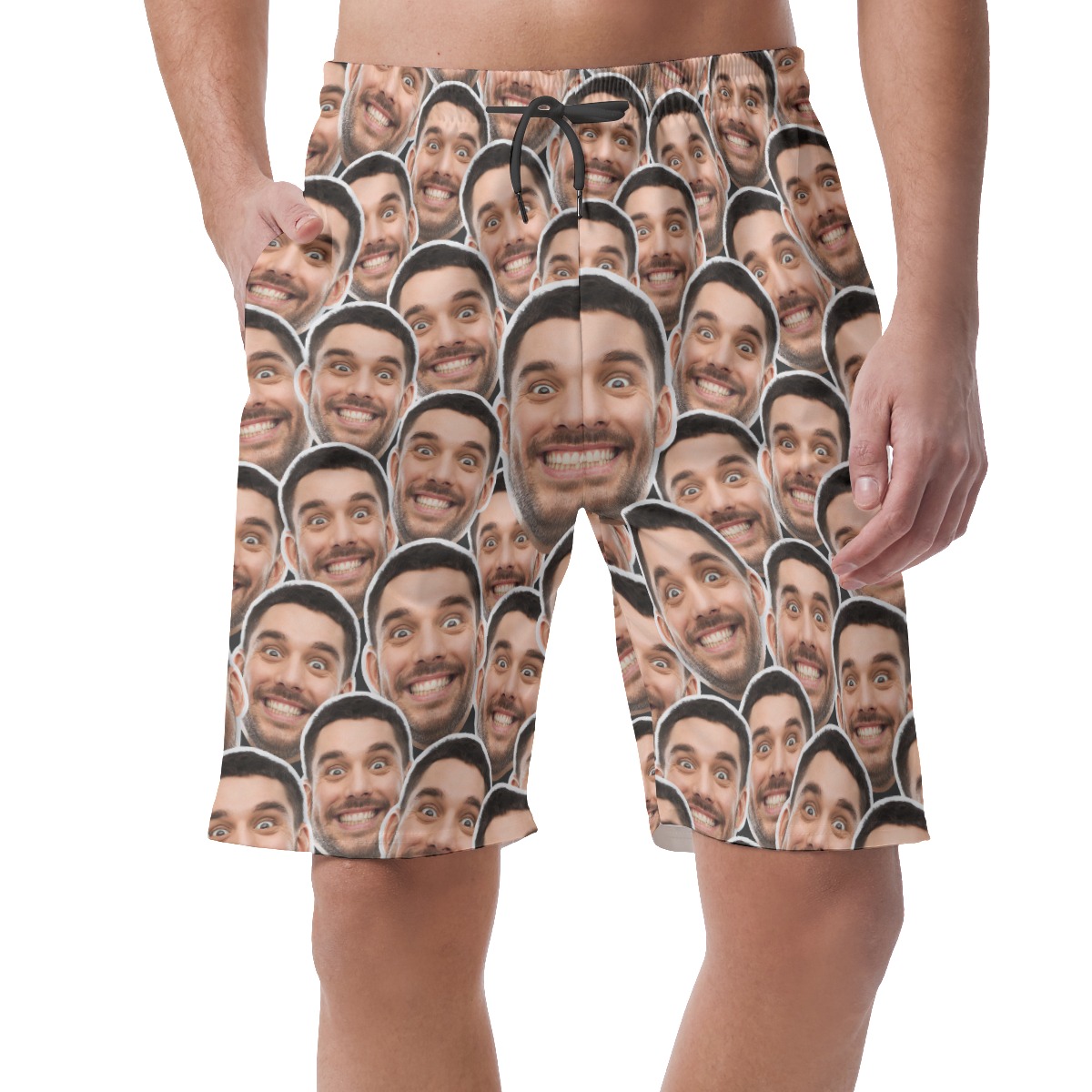 Funny Custom Hawaiian Summer Beach Shorts With Multi Faces - variant image 1