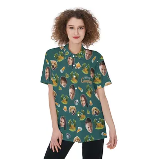 Custom Face Family Camping Hawaiian Shirt For Women
