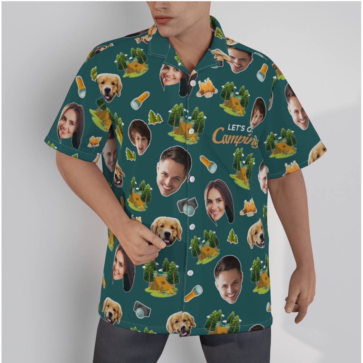 Family Camping Custom Face Hawaiian Shirt - variant image 1