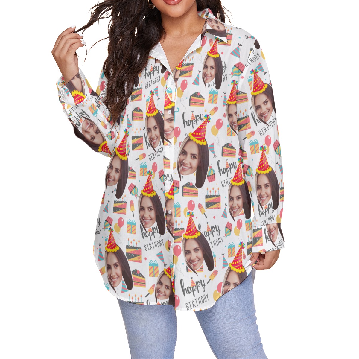 Custom Face Hawaiian Plus Size Shirt Theme Birthday Party - variant image 1