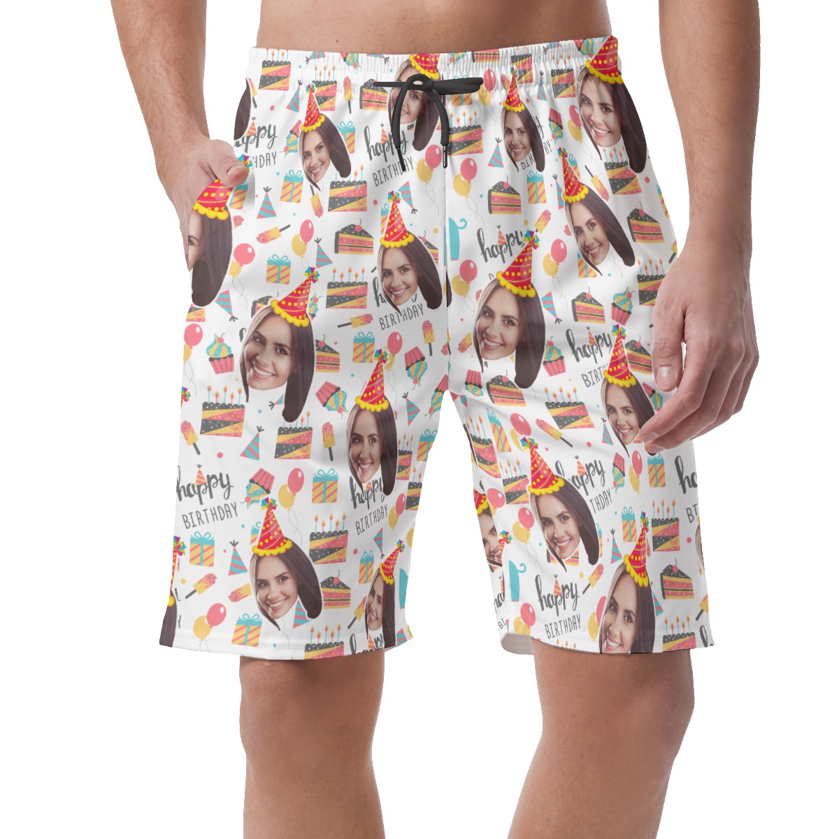 Custom Face Hawaiian Beach Shorts Theme Birthday - variant image 1