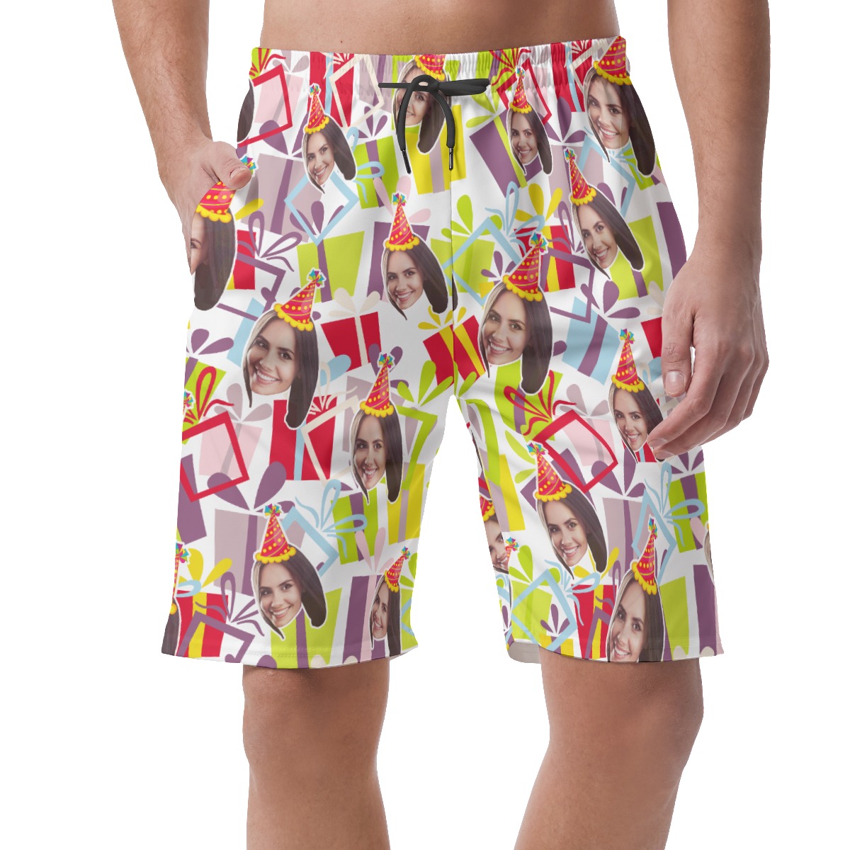 Happy Birthday Custom Face Summer Shorts For Men - variant image 1