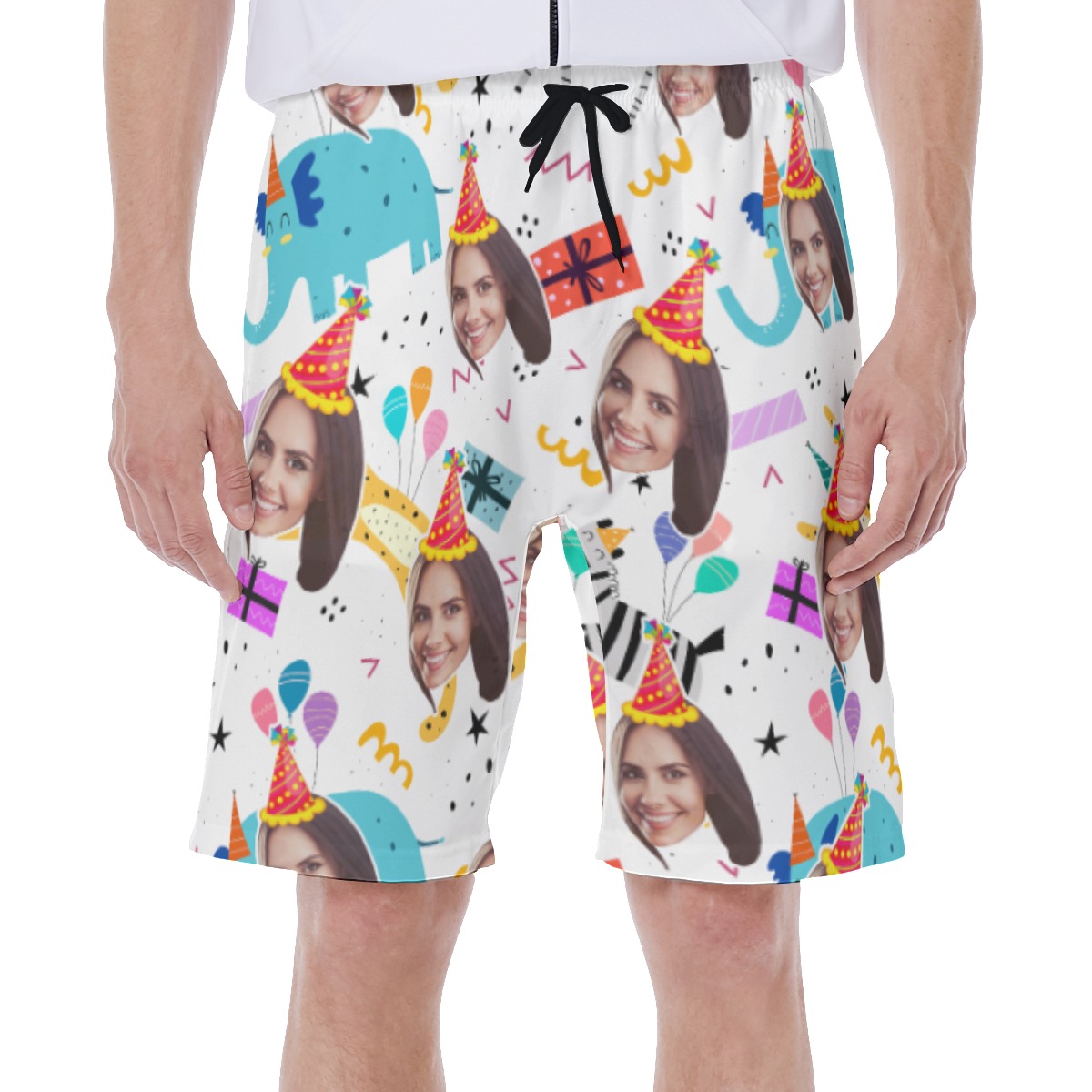 Birthday Custom Face Hawaiian Swim Trunks For Men - variant image 1