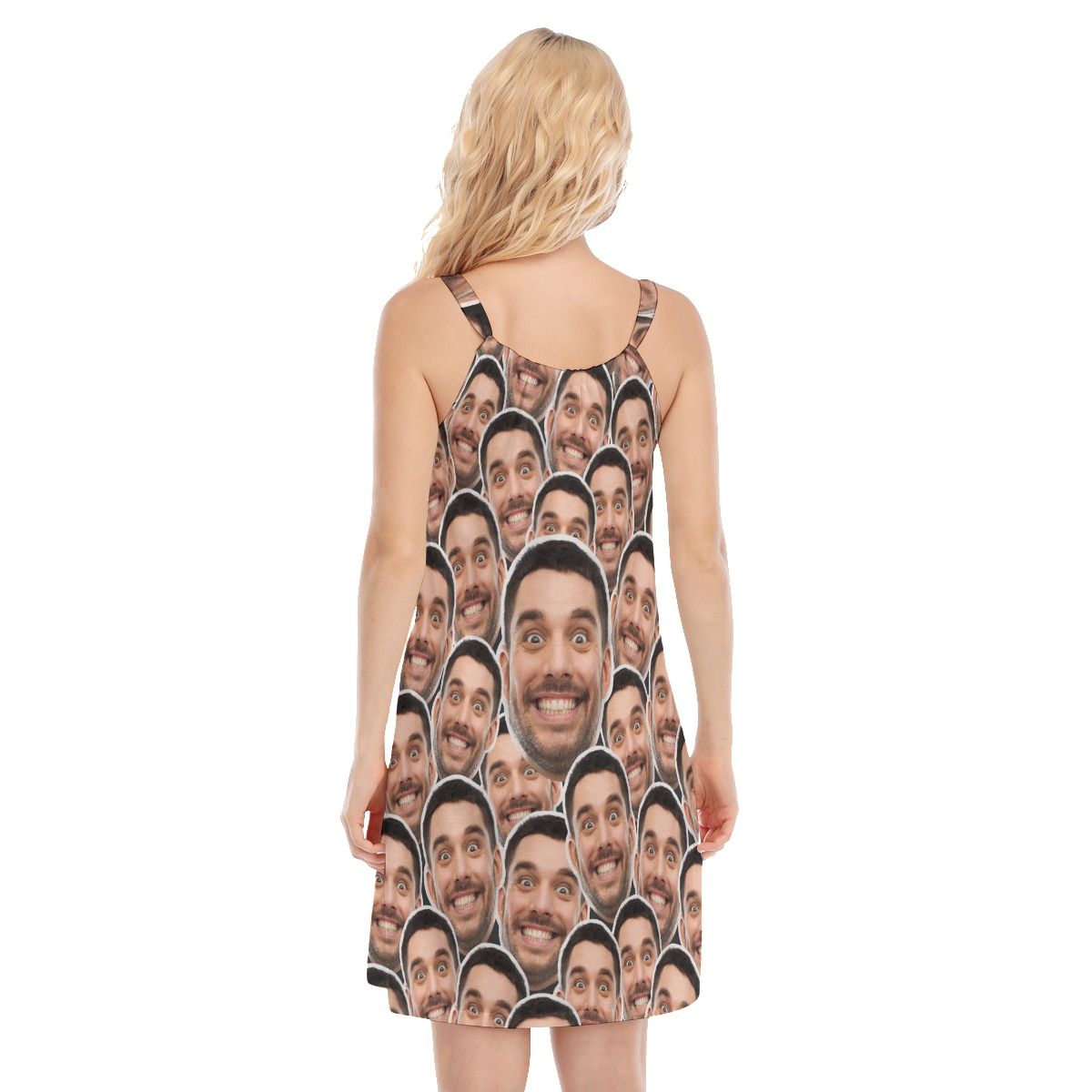 Custom Multi Faces Hawaiian Cami Dress For Summer