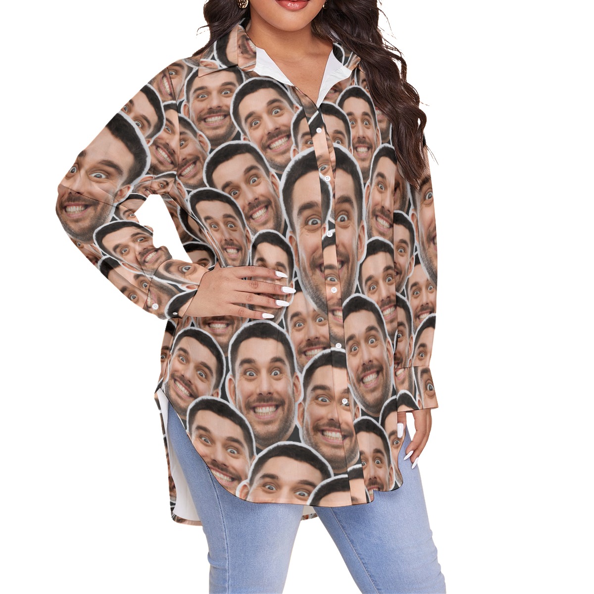 Funny Custom Hawaiian Plus Size Shirt With Multiple Faces