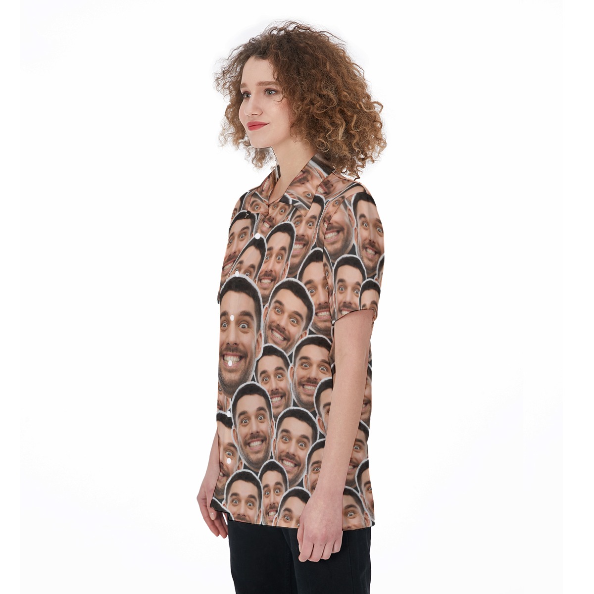 Personalized Women's Hawaiian Shirt With Multiple Faces