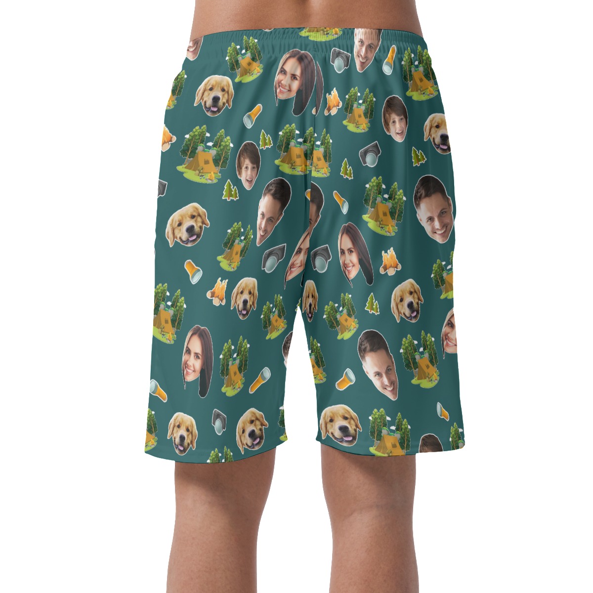 Family Camping Custom Hawaiian Shorts With Multiples Faces