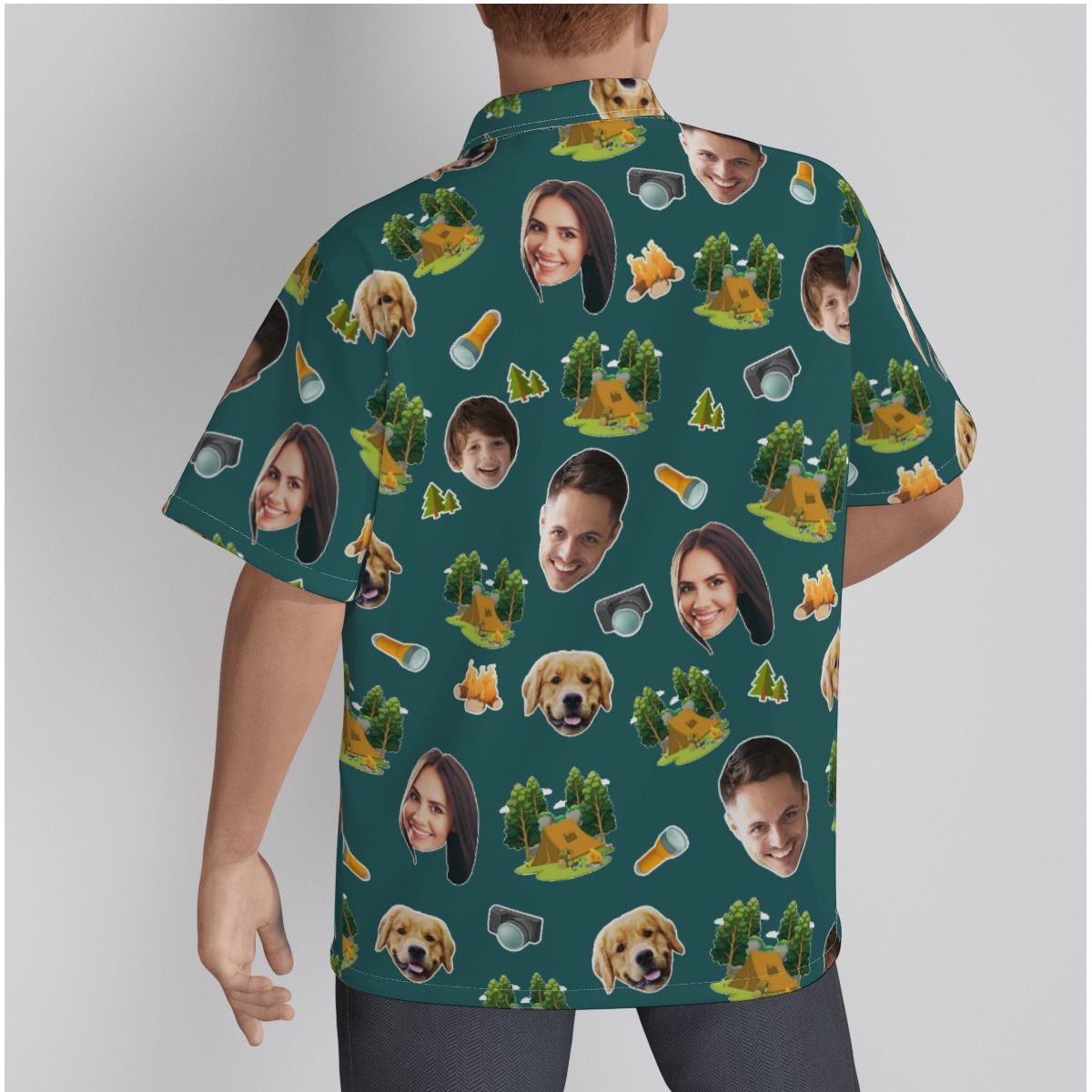Family Camping Custom Face Hawaiian Shirt
