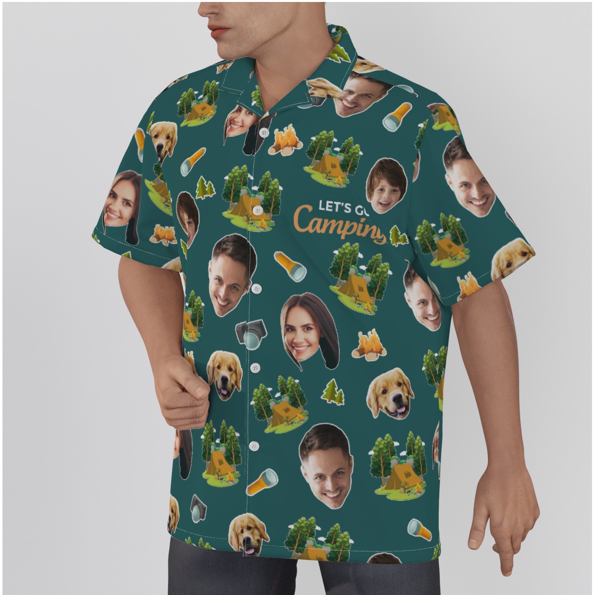 Family Camping Custom Face Hawaiian Shirt