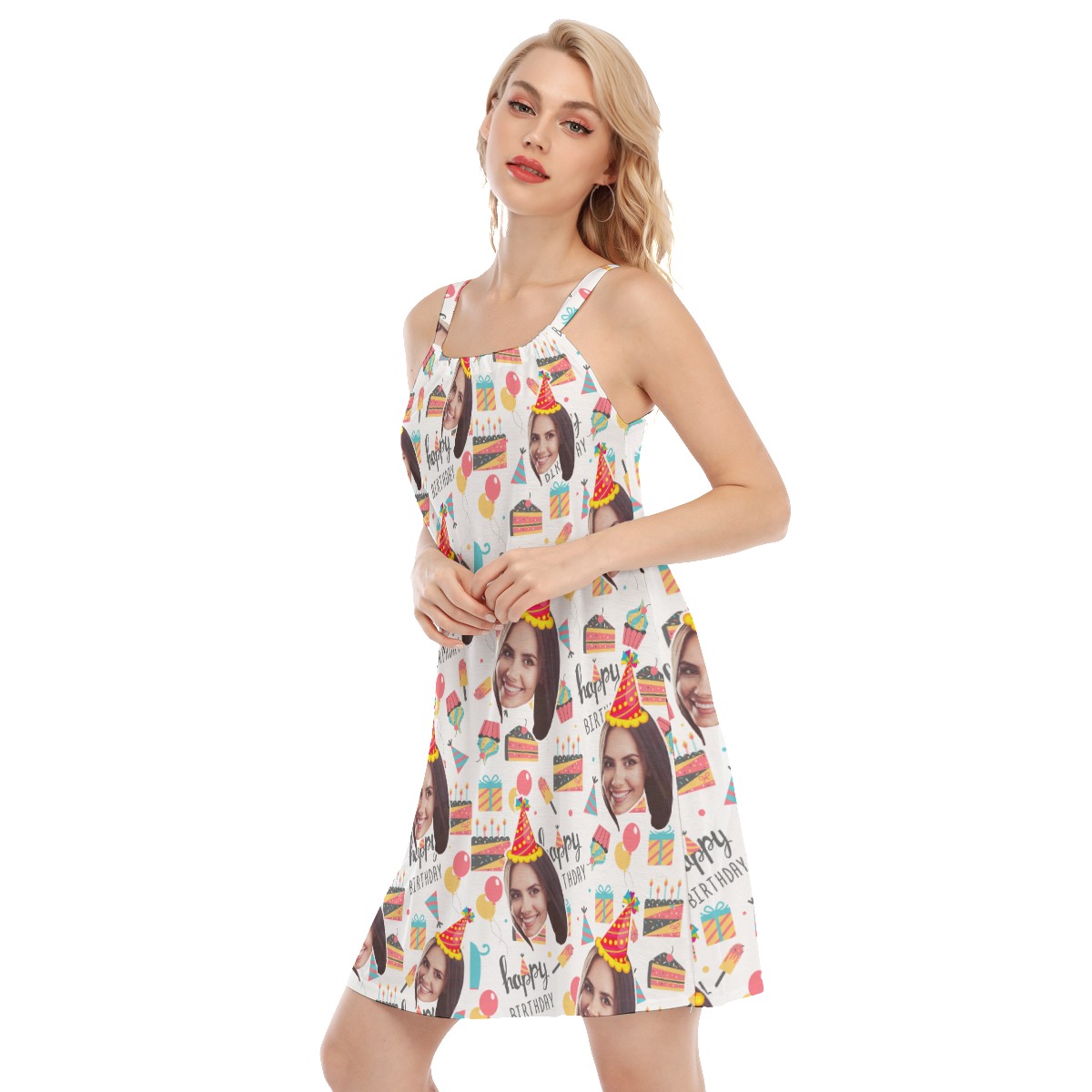 Happy Birthday Custom Face Aloha Summer Dress For Women