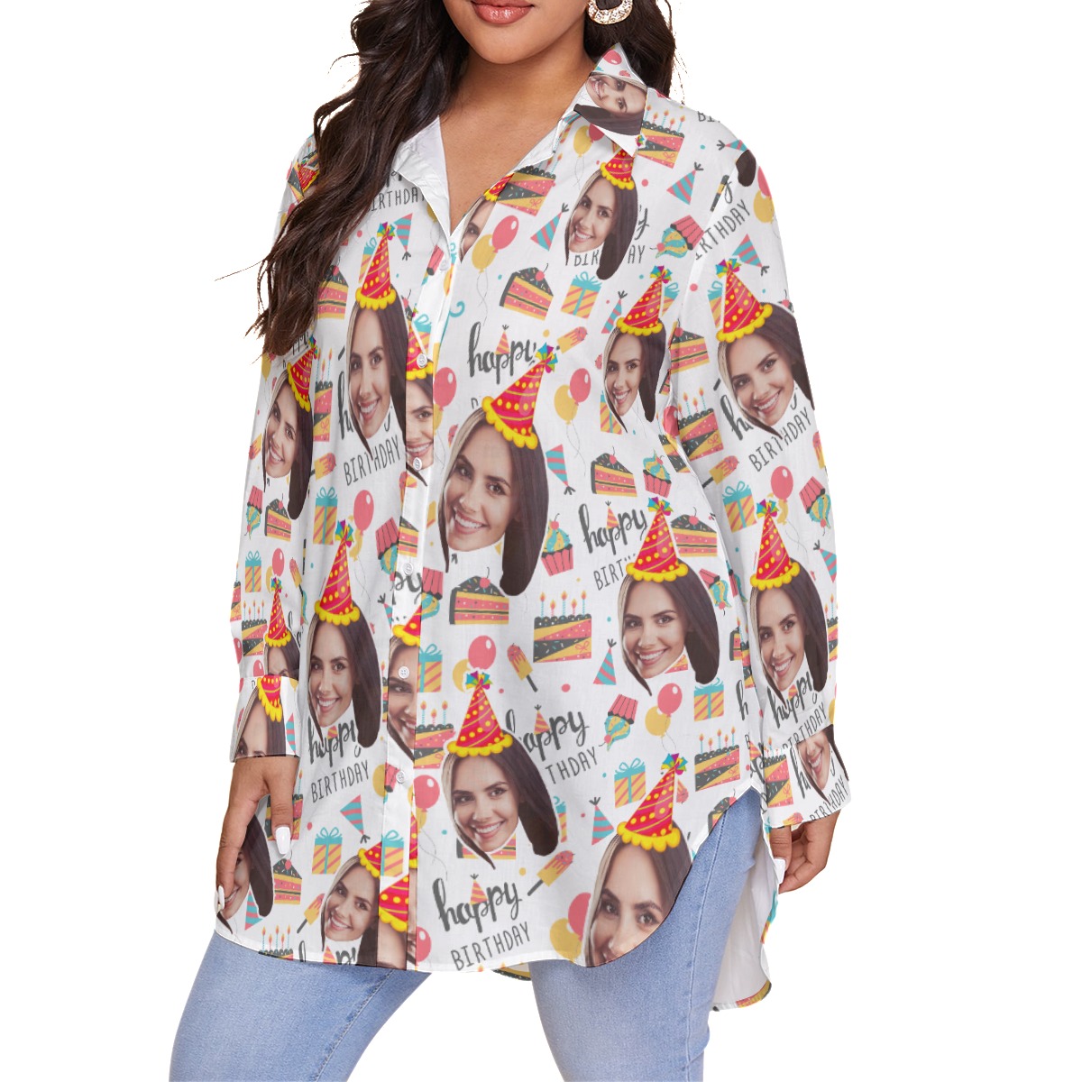Custom Face Hawaiian Plus Size Shirt Theme Birthday Party