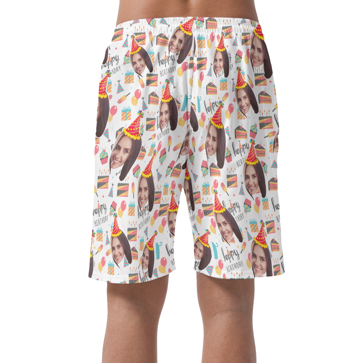 Custom Face Hawaiian Beach Shorts Theme Birthday